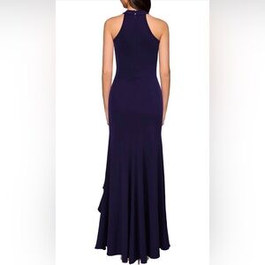 Elegant Navy Blue Evening Gown